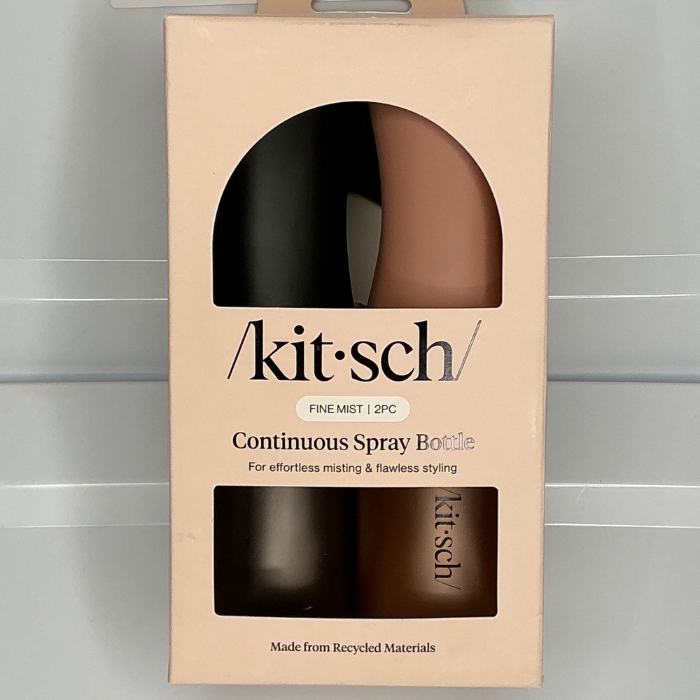 Kitsch Continuous Spray Bottle 2pc Set Black & Terracotta 150ml Fine Mist New